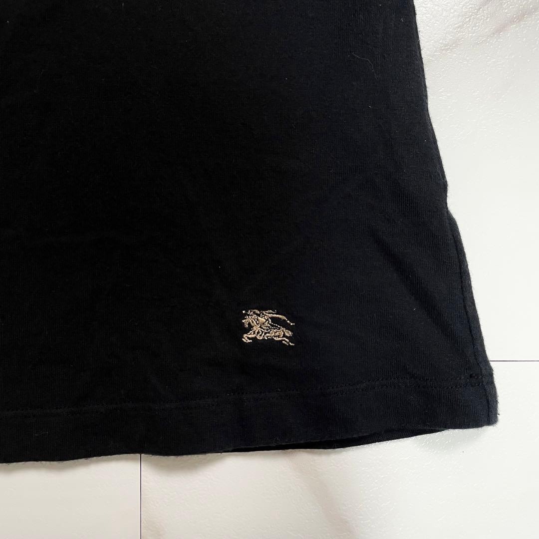 バーバリーブルーレーベル ノバチェック カットソー ボウタイ ホース刺繍 ロゴ