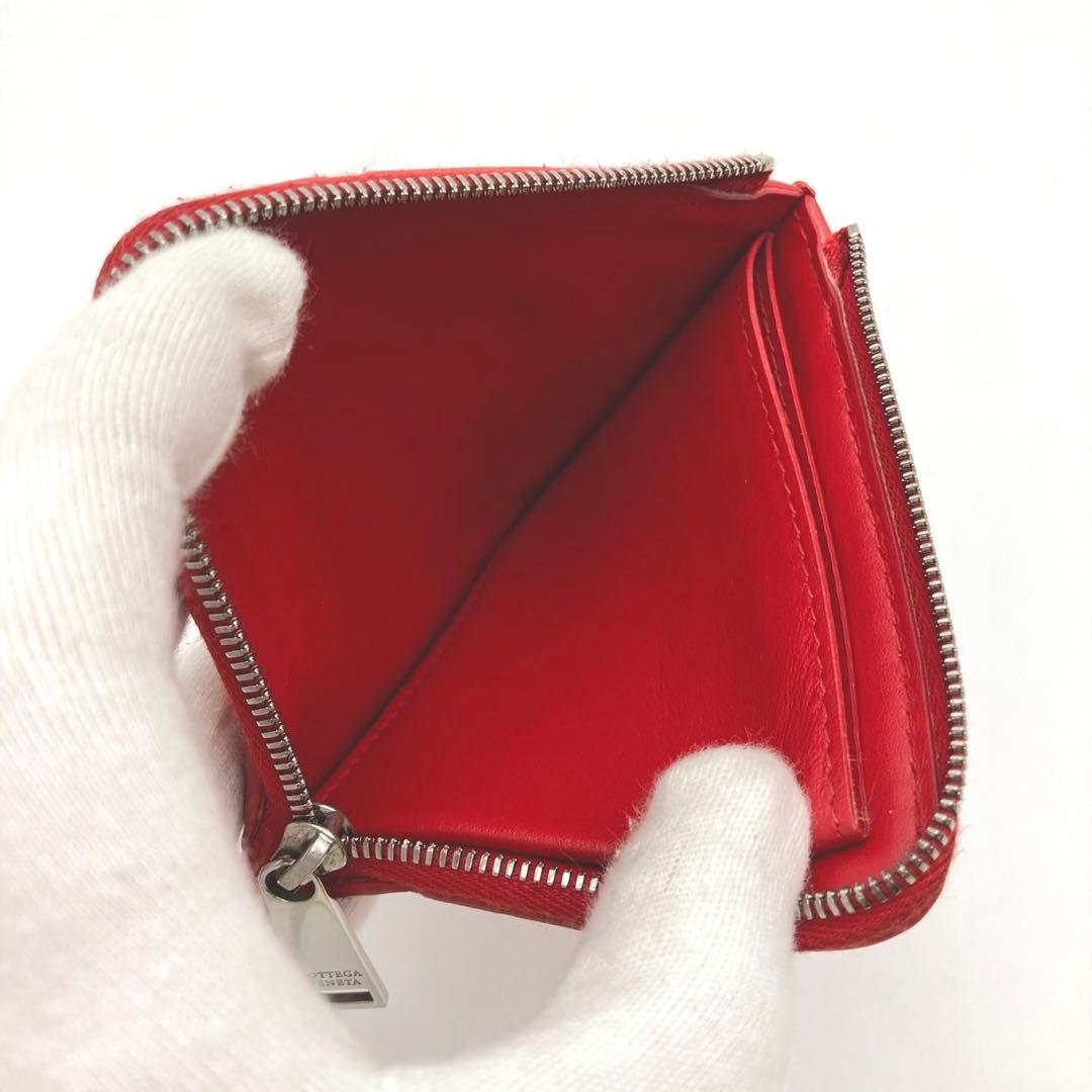 超美品・使用感少なめ✨ ボッテガヴェネタ カセット ミニ財布 L字ジップ 赤