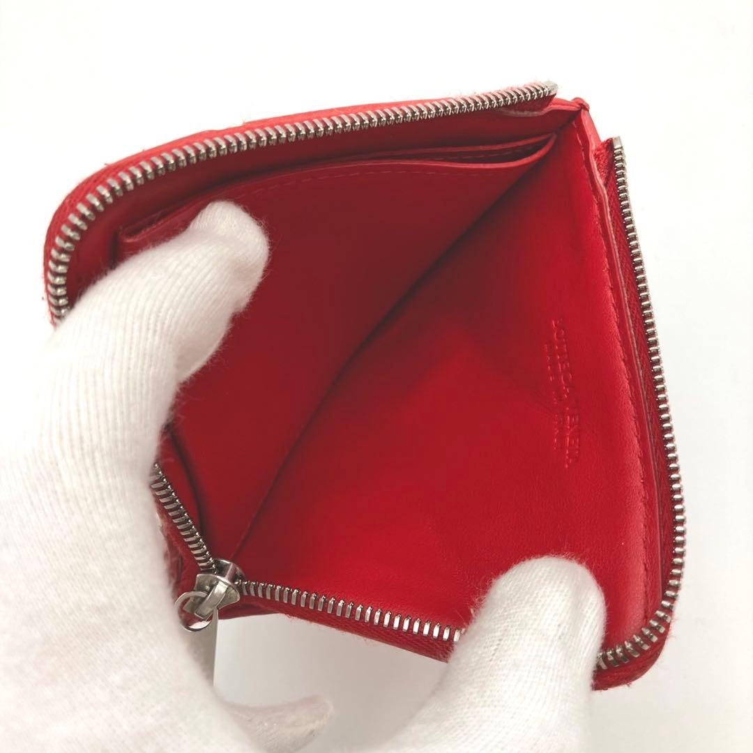 超美品・使用感少なめ✨ ボッテガヴェネタ カセット ミニ財布 L字ジップ 赤