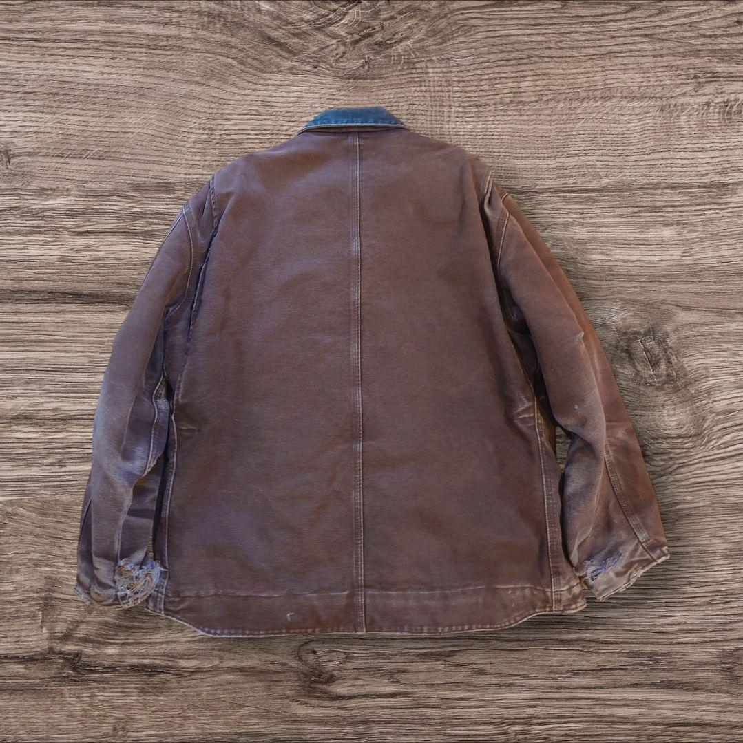 carhartt ダックジャケット ダークブラウン DKB フェード ボロ