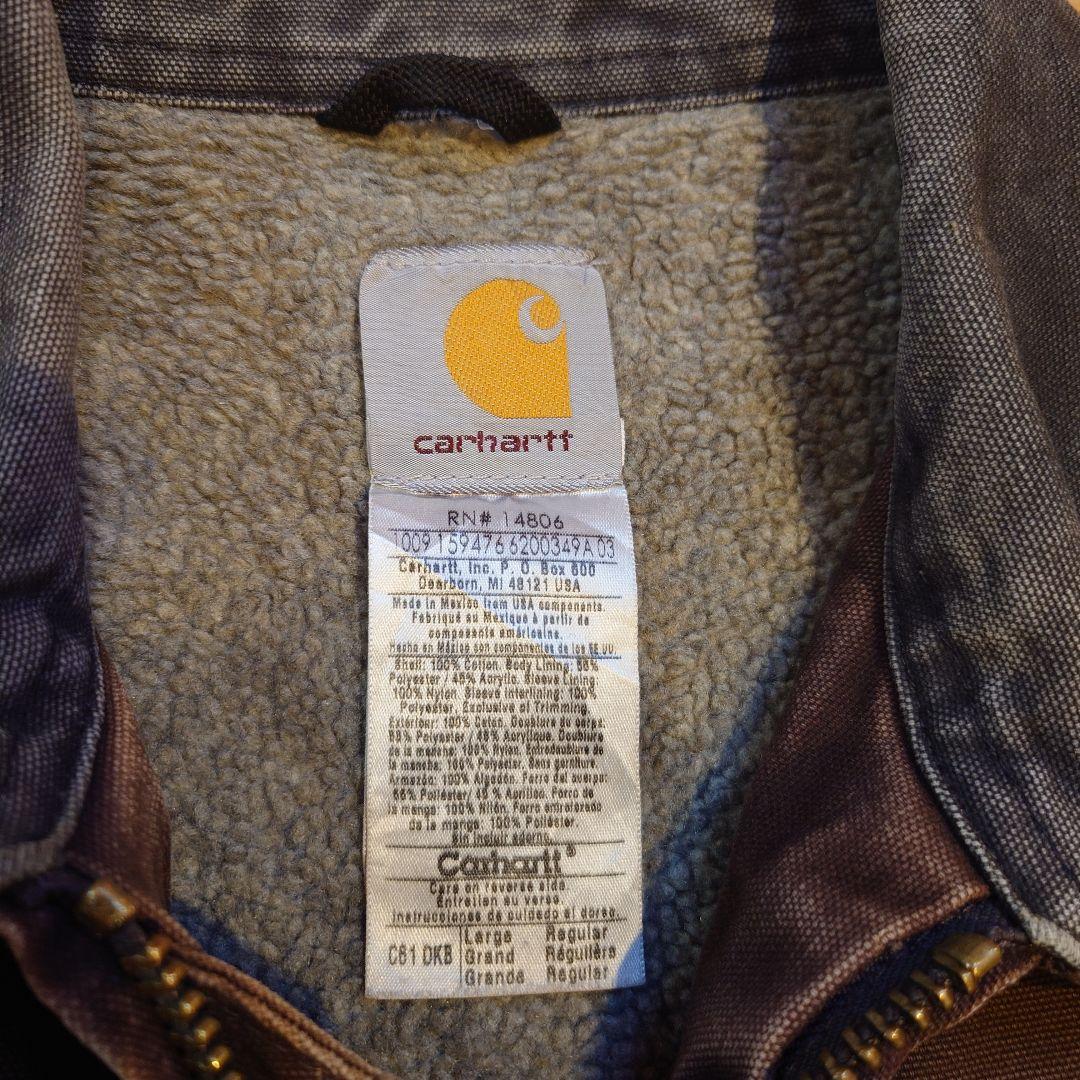 carhartt ダックジャケット ダークブラウン DKB フェード ボロ
