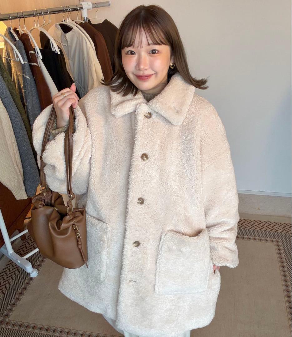 OLUN ルーズ2way ボアコート