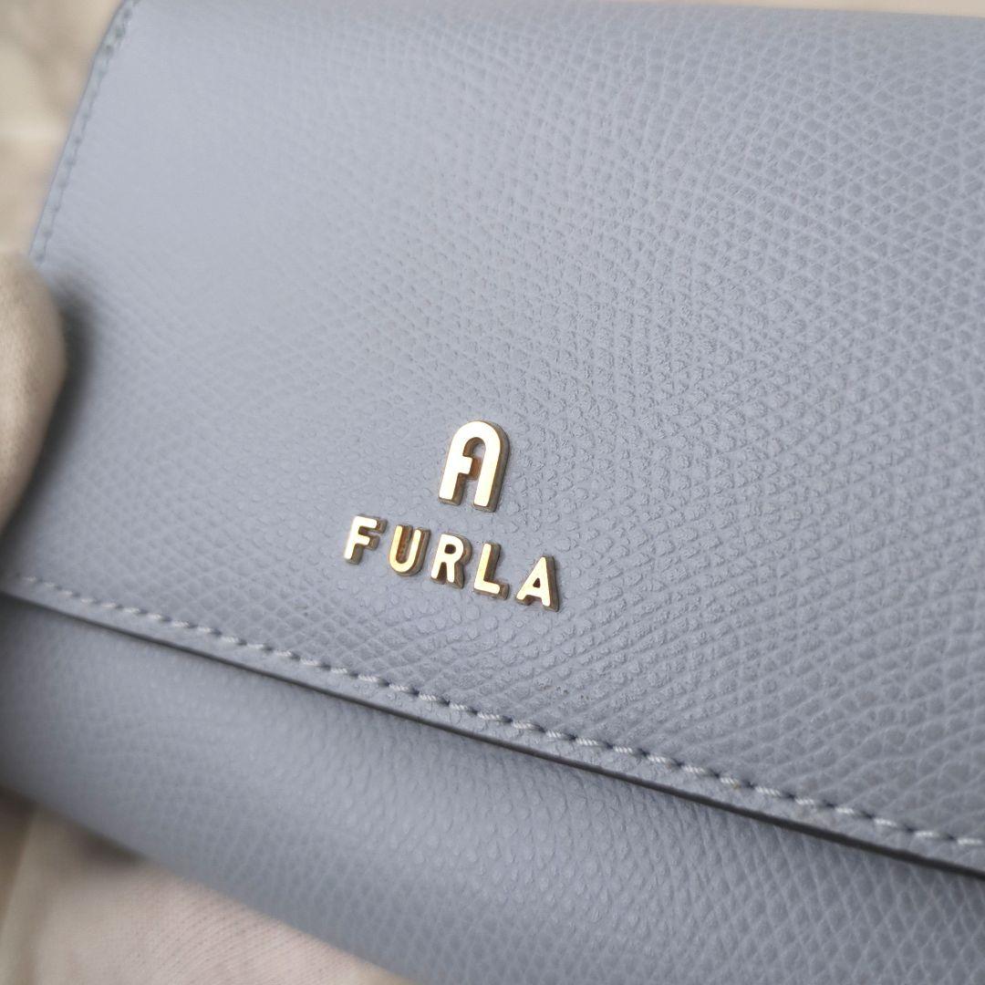 FURLA ライトブルー　ピンクベージュ　 二つ折り財布