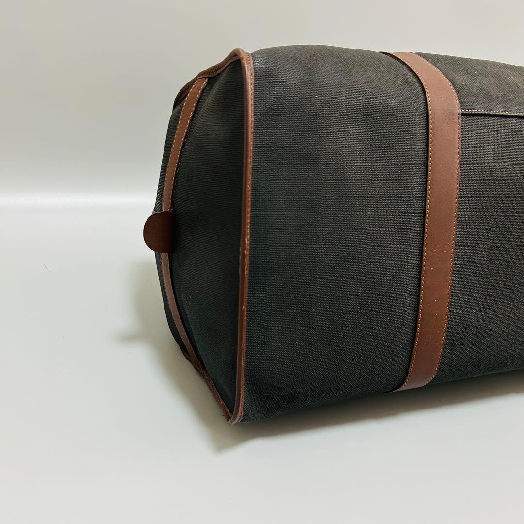 dunhill ダンヒル PVC×レザー ボストンバッグ トラベルバッグ グレー