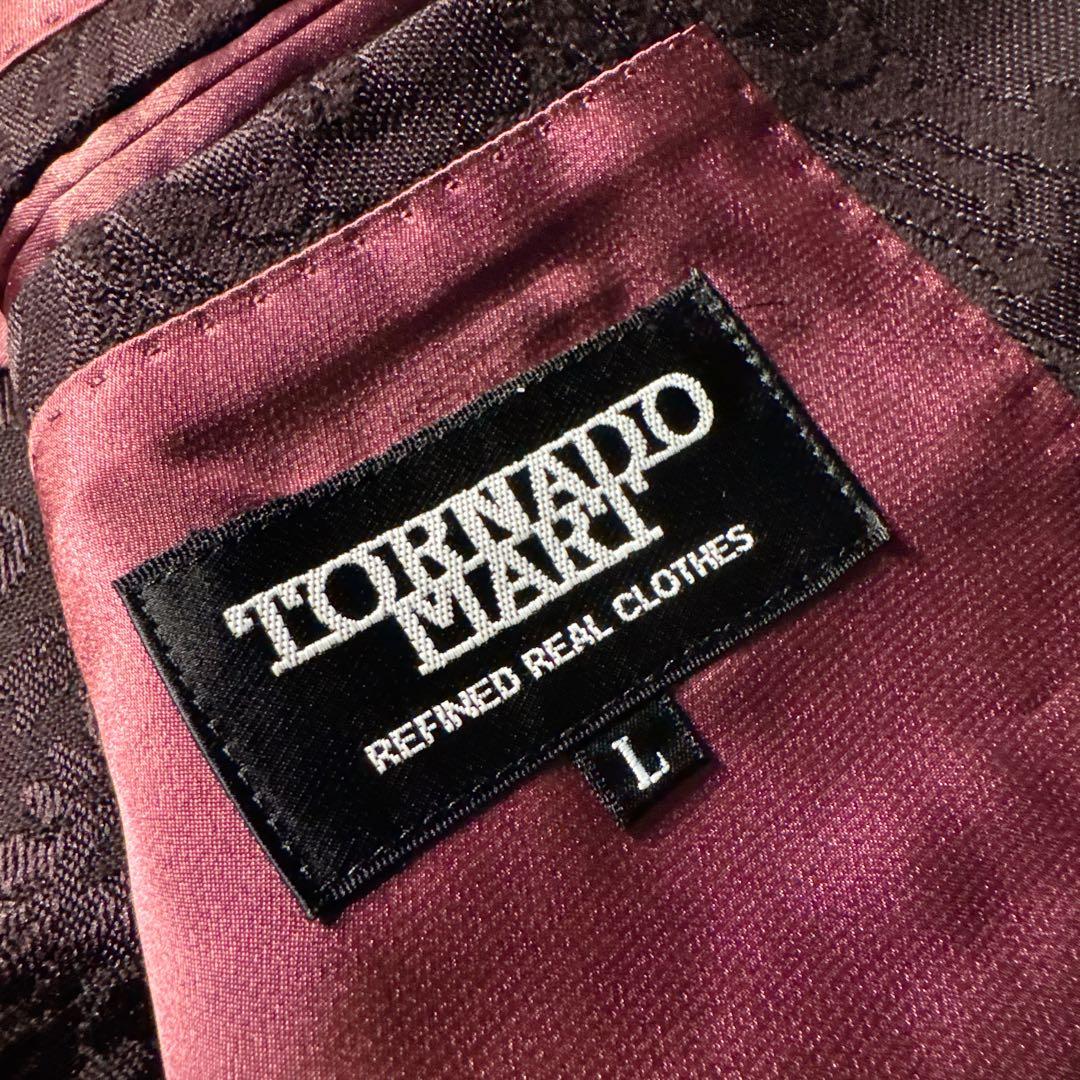 新品TORNADO MART ジャケット L ジャガード ワインレッド Y2K