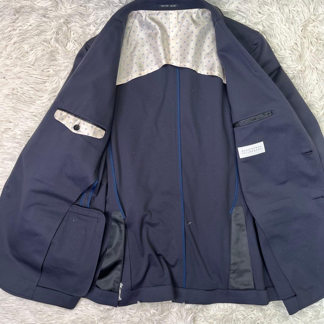 マッキントッシュ✨テーラードジャケット　ストレッチ　ウォッシャブル　ネイビー　L
