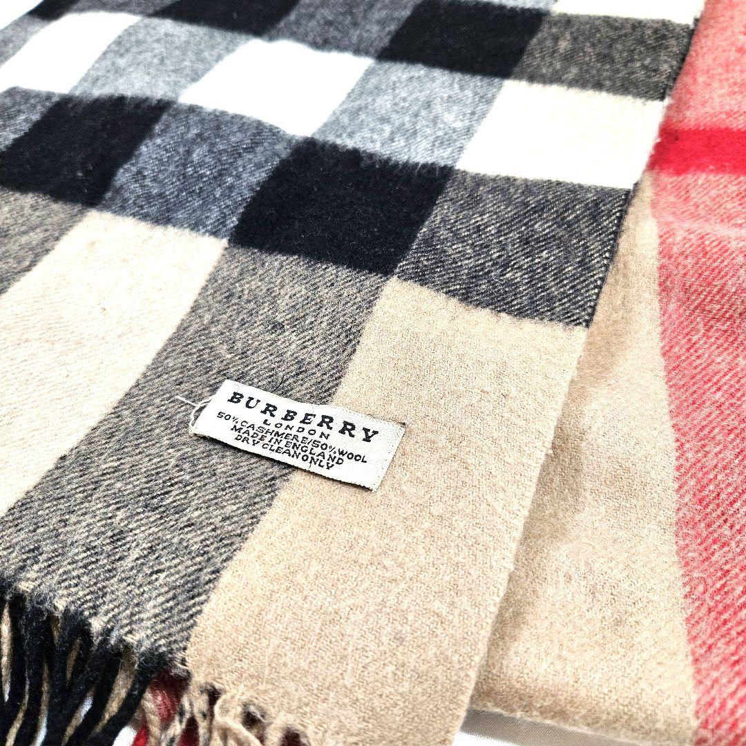 BURBERRY バーバリー チェック カシミヤ ウール ストール マフラー