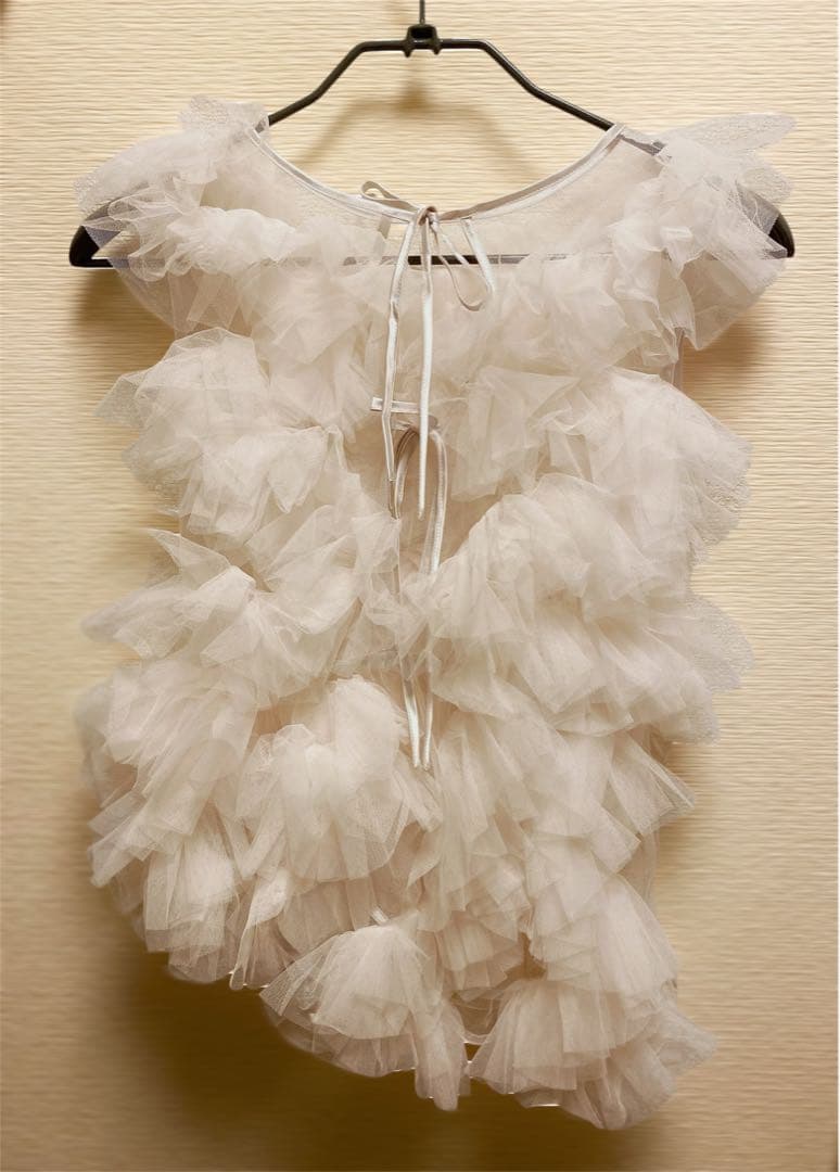 トップス NOTREemor asymmetry tulle tops ivory