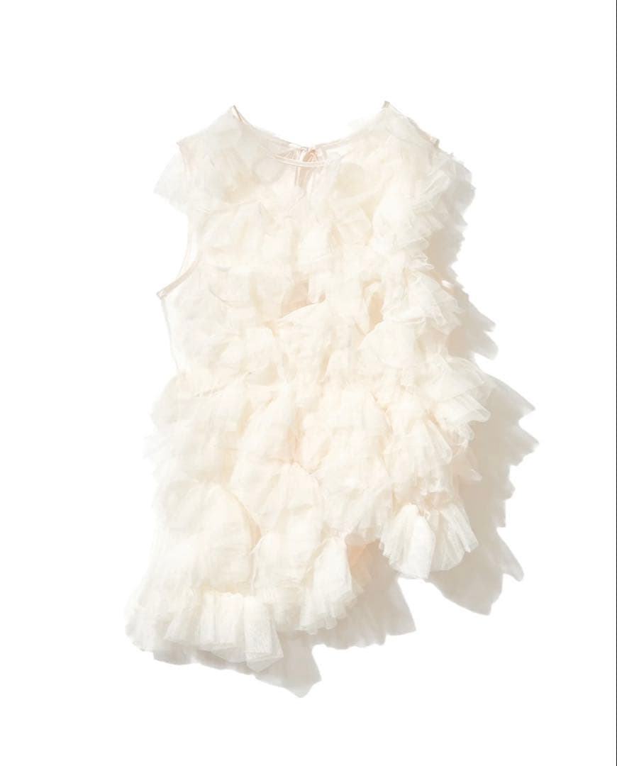 トップス NOTREemor asymmetry tulle tops ivory