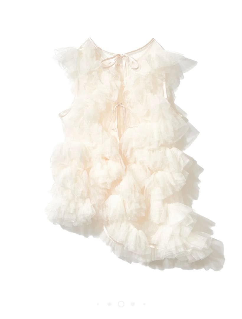 トップス NOTREemor asymmetry tulle tops ivory