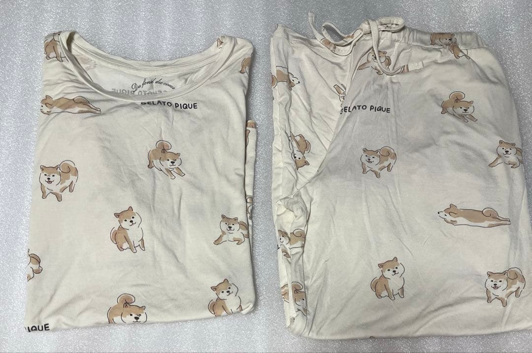 限定デザイン柴犬　ルームウェア　Tシャツ・ロングパンツ 美品　ジェラートピケ