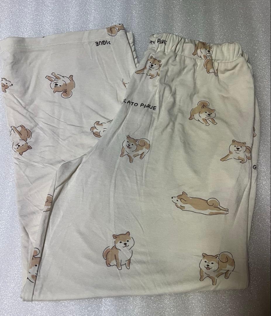 限定デザイン柴犬　ルームウェア　Tシャツ・ロングパンツ 美品　ジェラートピケ
