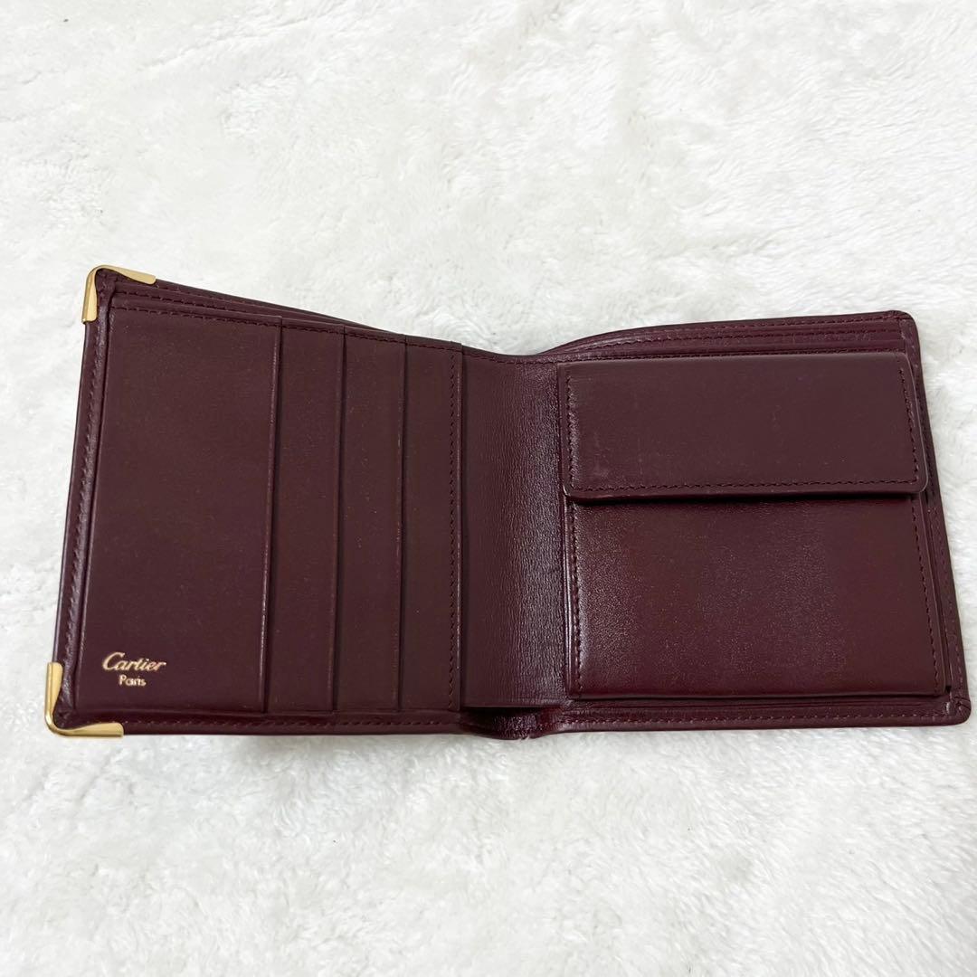 Cartier カルティエ マストライン 二つ折り財布 ボルドー 美品
