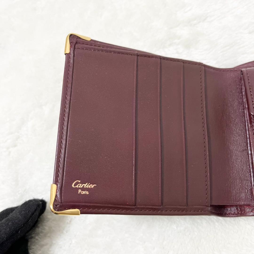Cartier カルティエ マストライン 二つ折り財布 ボルドー 美品