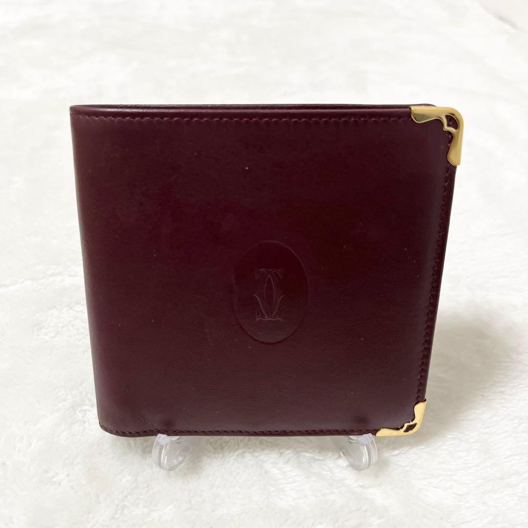 Cartier カルティエ マストライン 二つ折り財布 ボルドー 美品