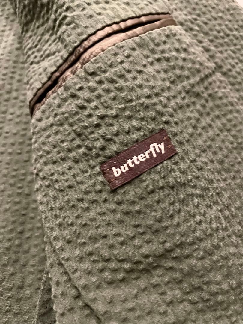 カルーゾ⭐️ジャケット‼️50‼️シアサッカーカーキ⭐️現行モデルbutterfly