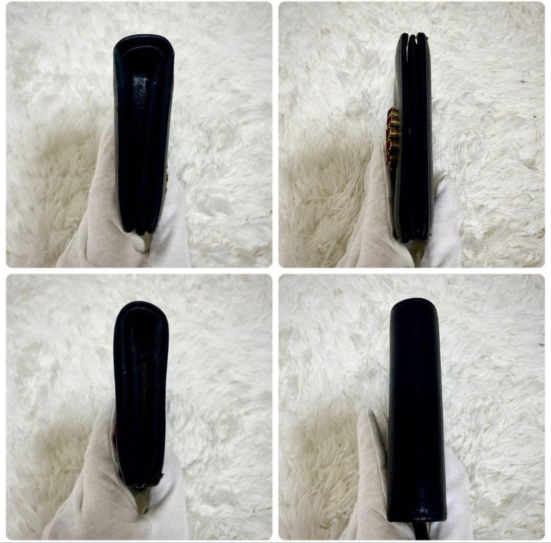 【極美品✨】グッチ コンパクトウォレット マーモント クリスタル ビジュー 財布