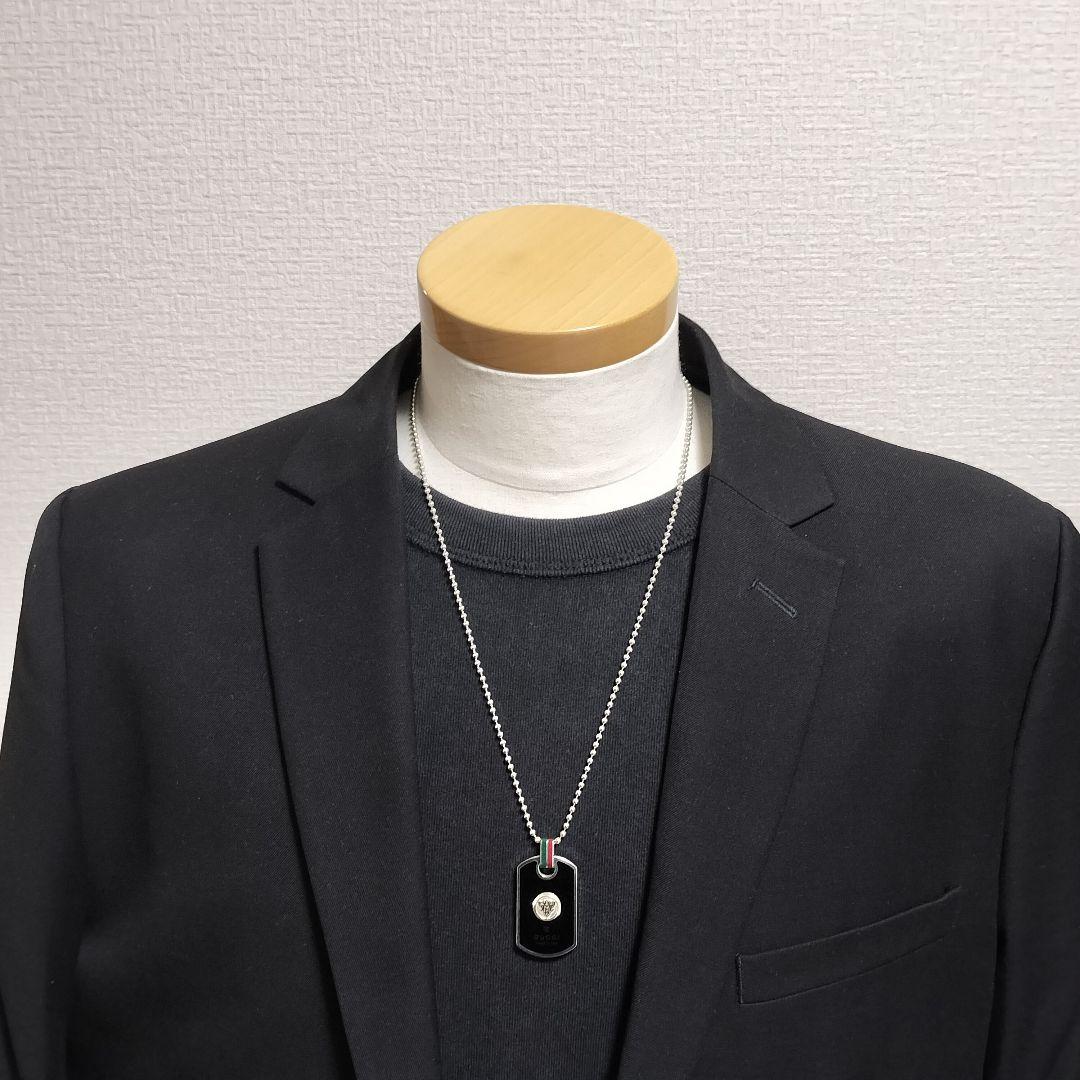 希少 GUCCI グッチ ネックレス ドッグタグ クレスト シェリーライン