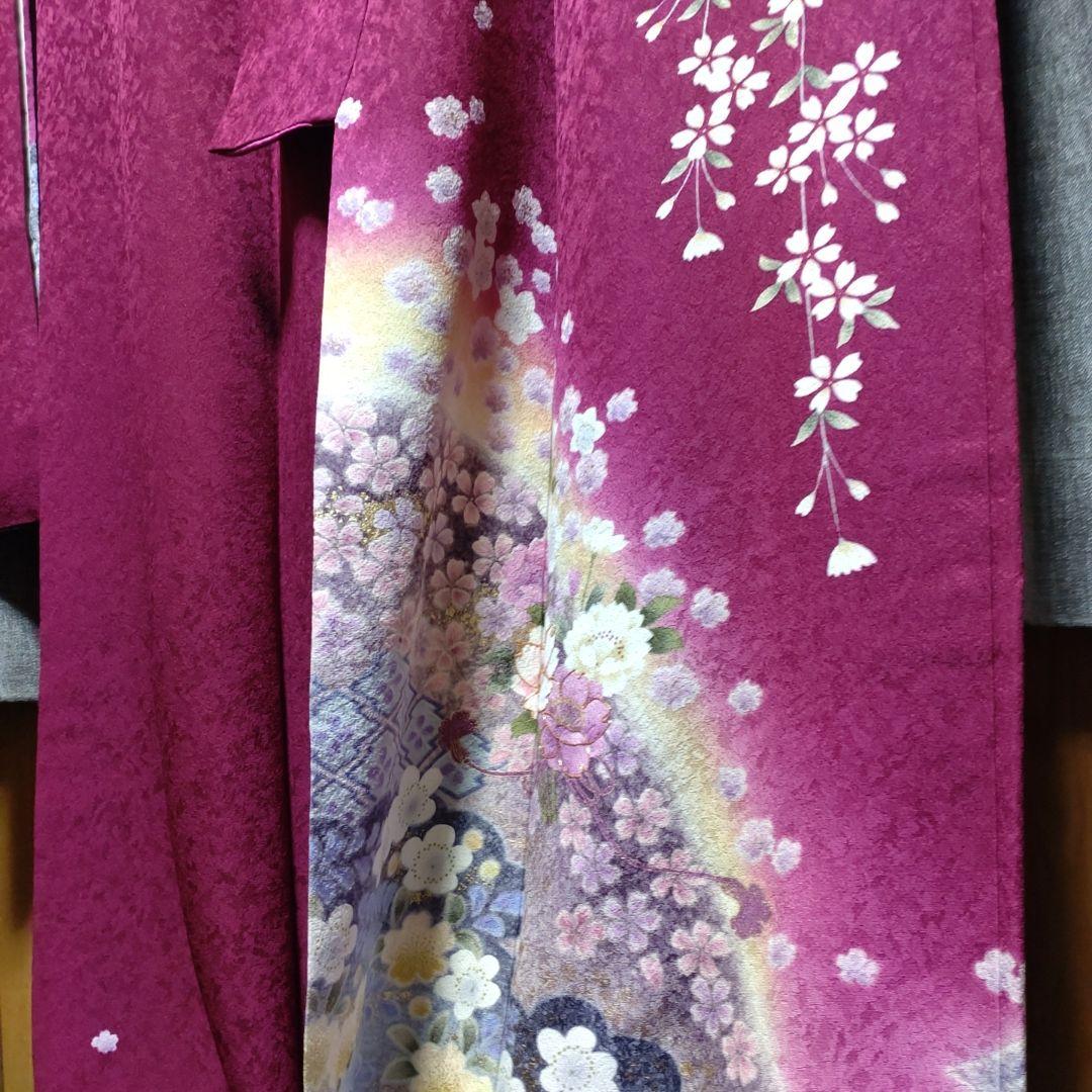 sarasa　赤紫　トールサイズ　振袖　少し難あり　袋帯とセット