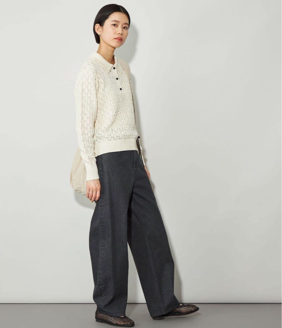 【新品】＜CITEN＞レースアミポロエリニット