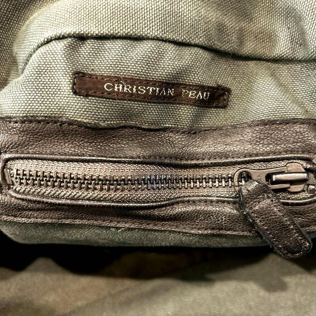 バッグ Christian Peau Leather Boston Bag Black