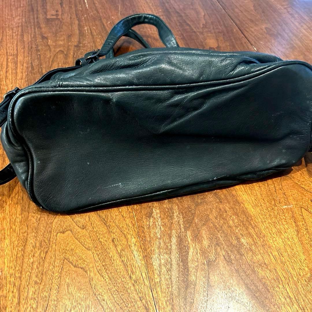 バッグ Christian Peau Leather Boston Bag Black