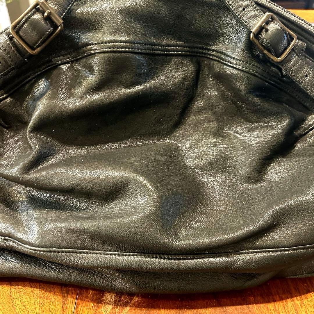 バッグ Christian Peau Leather Boston Bag Black