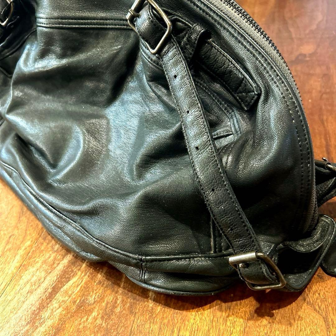 バッグ Christian Peau Leather Boston Bag Black