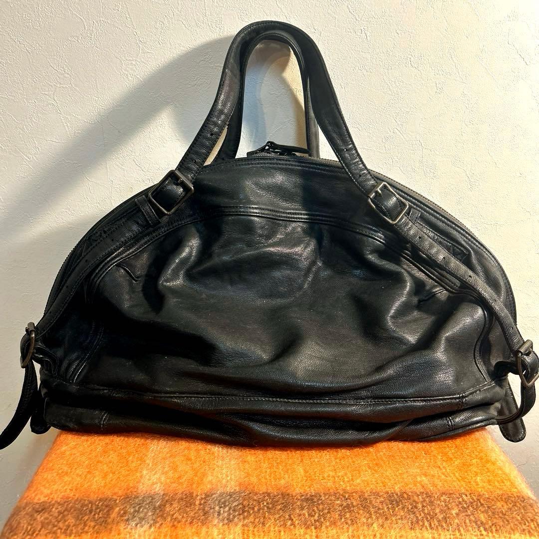 バッグ Christian Peau Leather Boston Bag Black