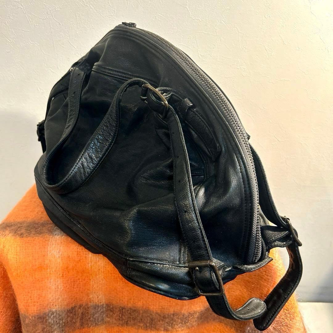 バッグ Christian Peau Leather Boston Bag Black