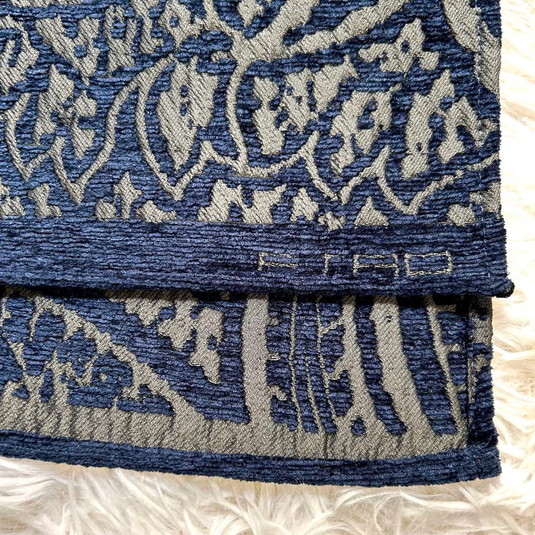 【高級】ETRO ジャガード織 ストール ペイズリー シルク混 イタリア製