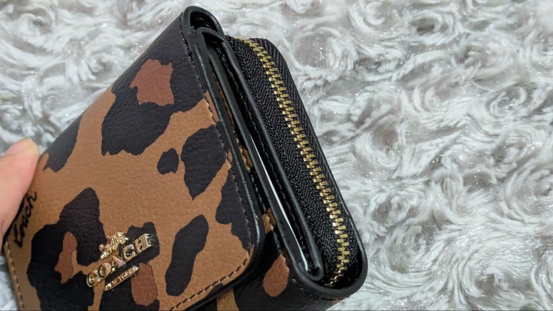 COACH コーチ ジョージミニ二つ折り財布 ヒョウ柄 レオパード