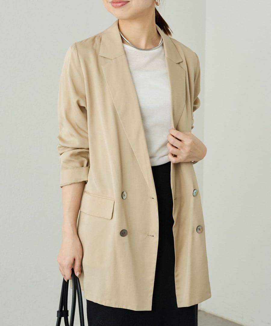新品　Loungedress リラックスジャケット　ラウンジドレス　ベージュ