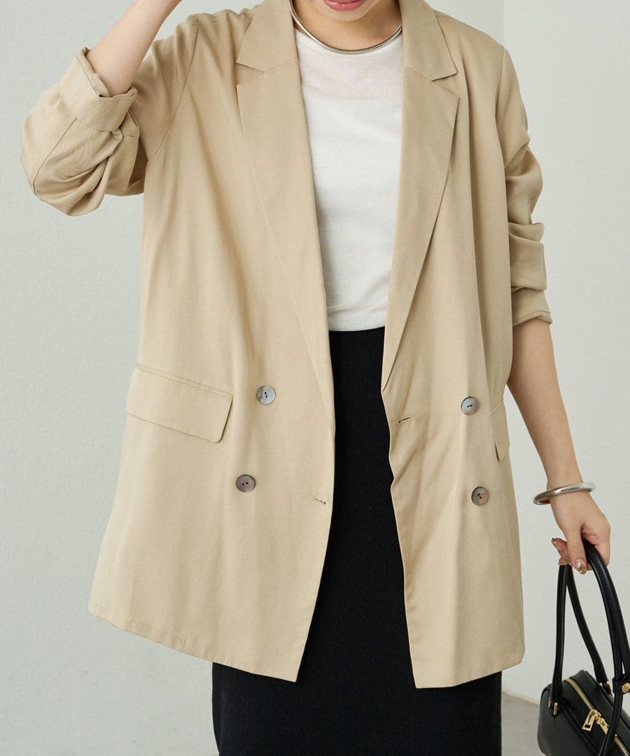 新品　Loungedress リラックスジャケット　ラウンジドレス　ベージュ