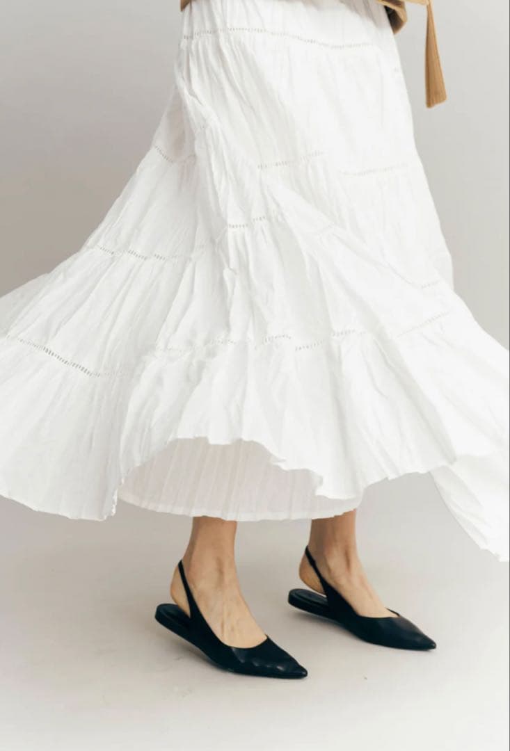スカート Laubeblanc Cotton Tiered skirt White