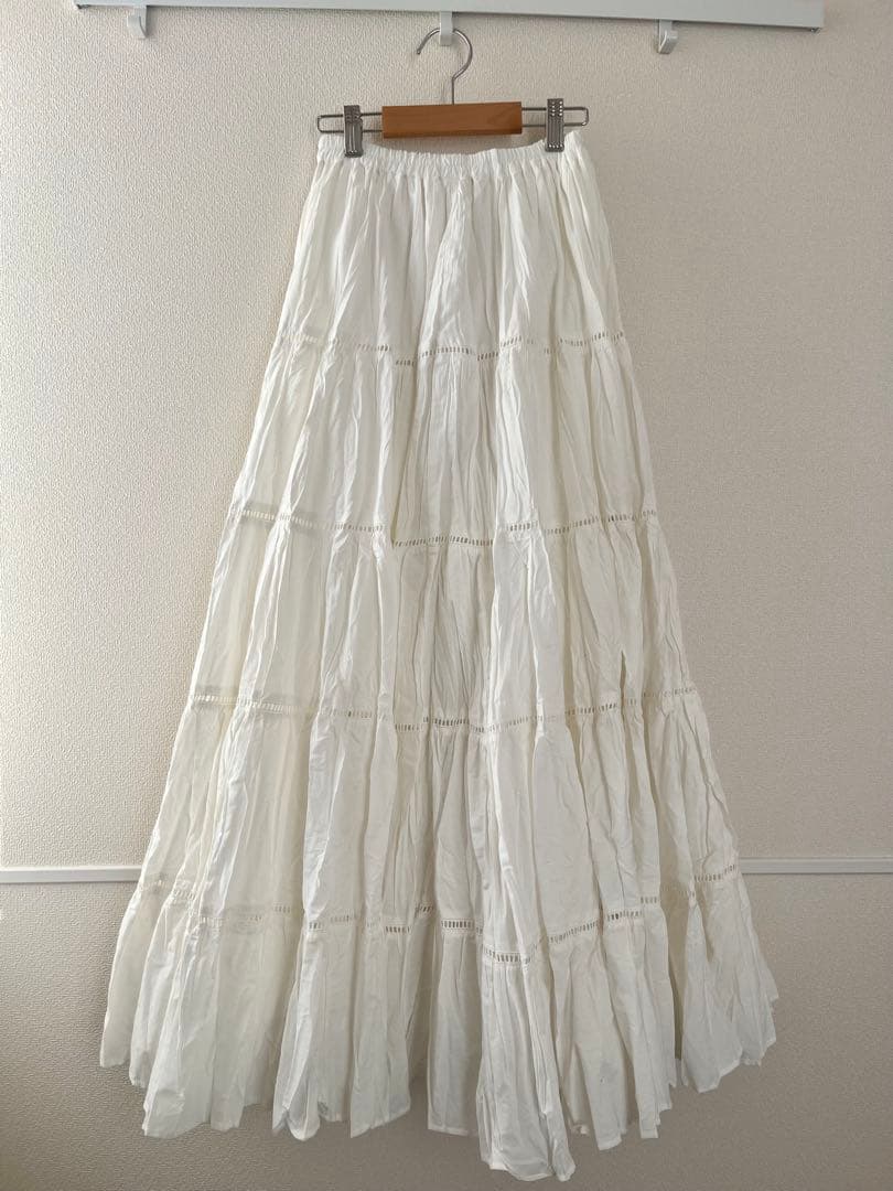 スカート Laubeblanc Cotton Tiered skirt White