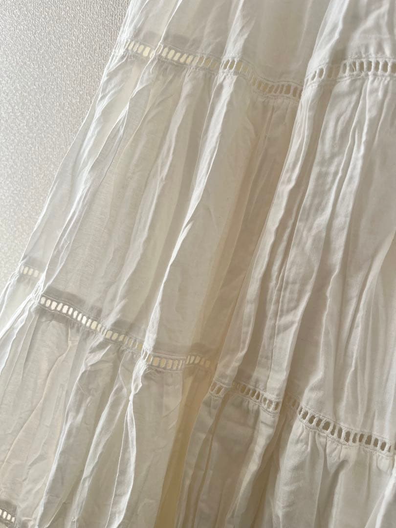 スカート Laubeblanc Cotton Tiered skirt White