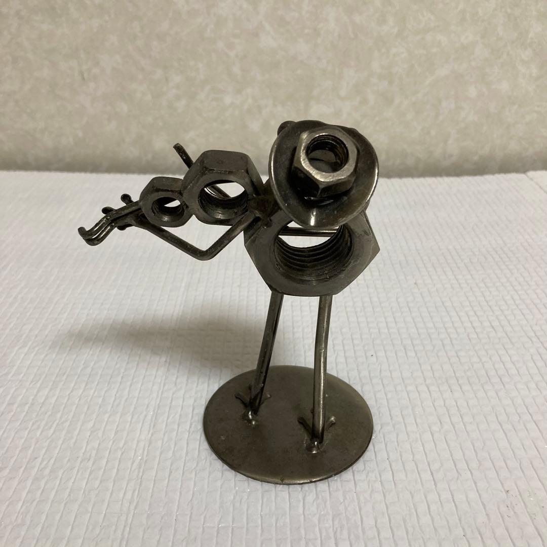 メタルクラフト 溶接アート カエル 音楽隊 バンド 4体セット オブジェ 置物