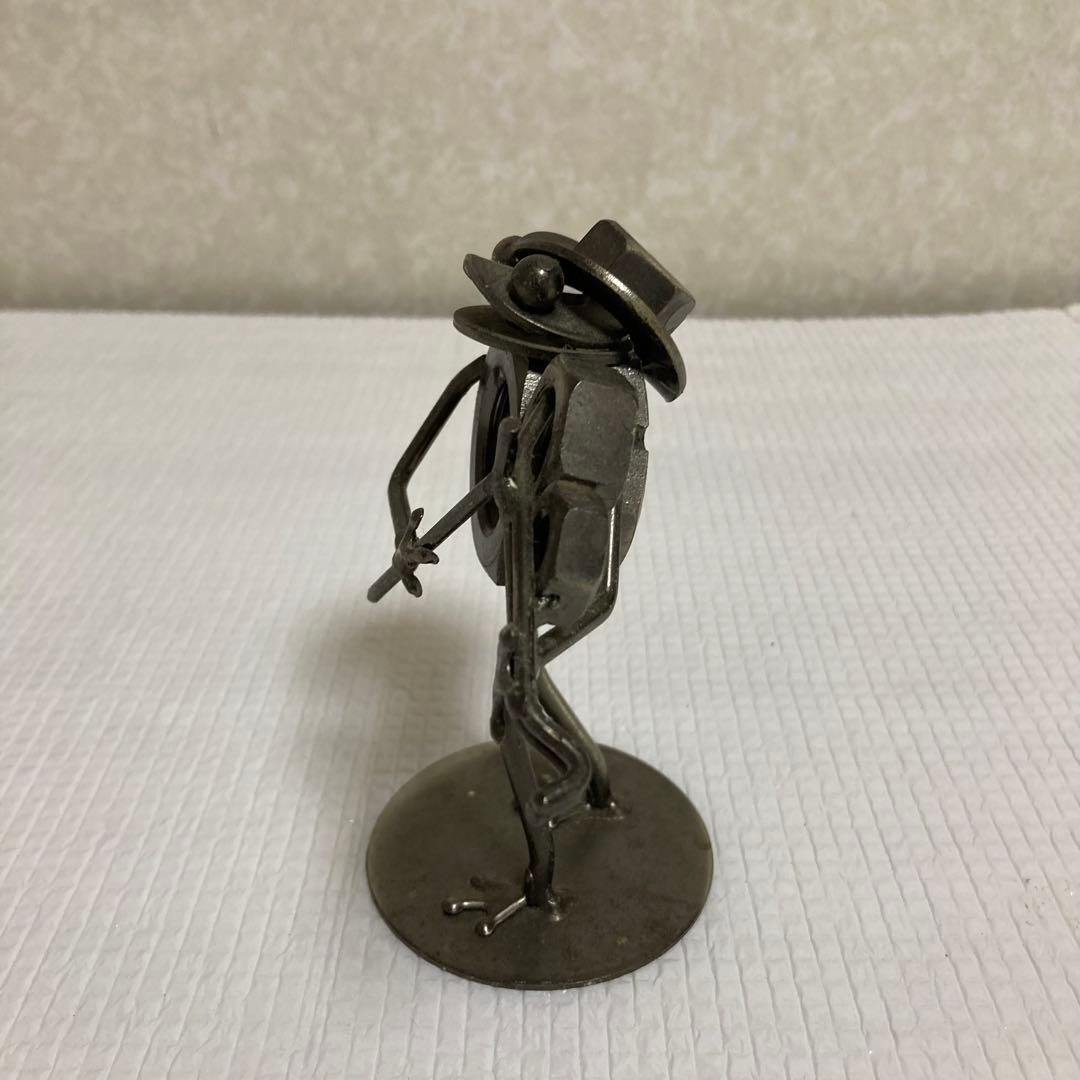 メタルクラフト 溶接アート カエル 音楽隊 バンド 4体セット オブジェ 置物