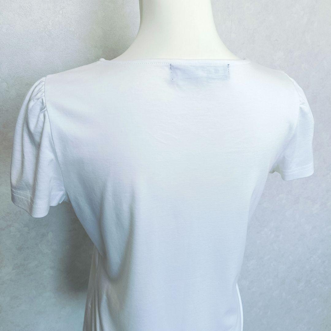 M’S GRACY エムズグレイシー 立体モチーフ カットソー 40 白Tシャツ