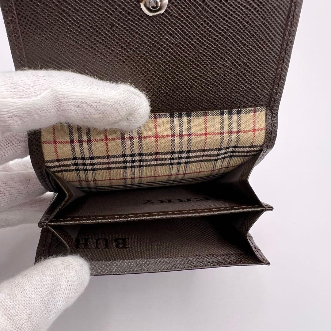 【美品】 BURBERRY カードケース　名刺入れ　内側ノバチェック　ブラウン