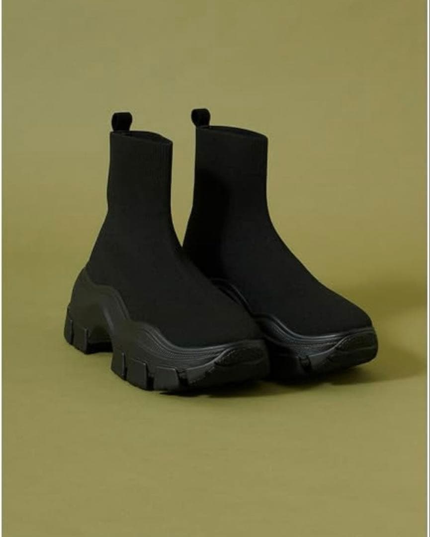スナイデル　スニーカーソールショートブーツ　BLK