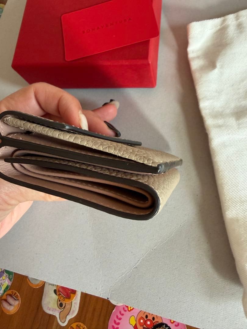 美品　Bonaventura 三つ折り財布 グレー