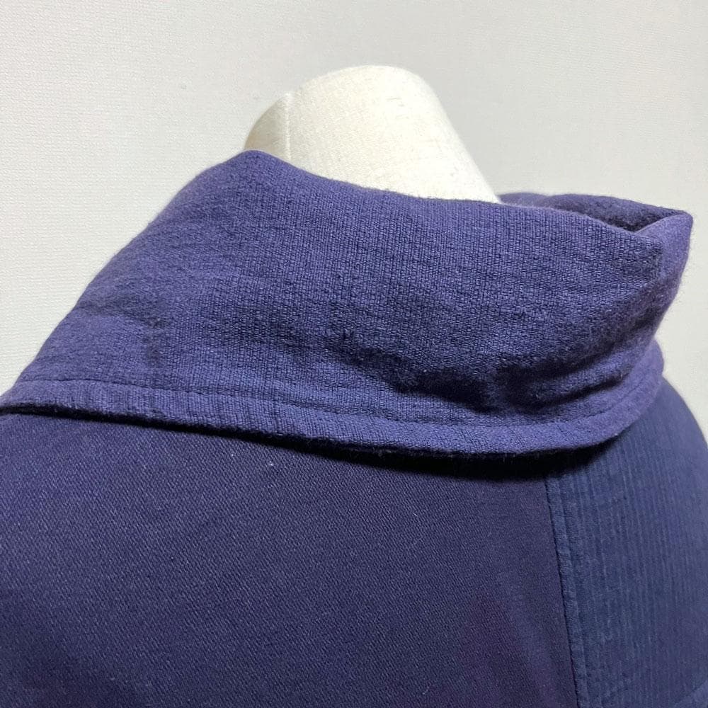 THANGEN コットン パッチワーク バルーン ロングコート インディゴ