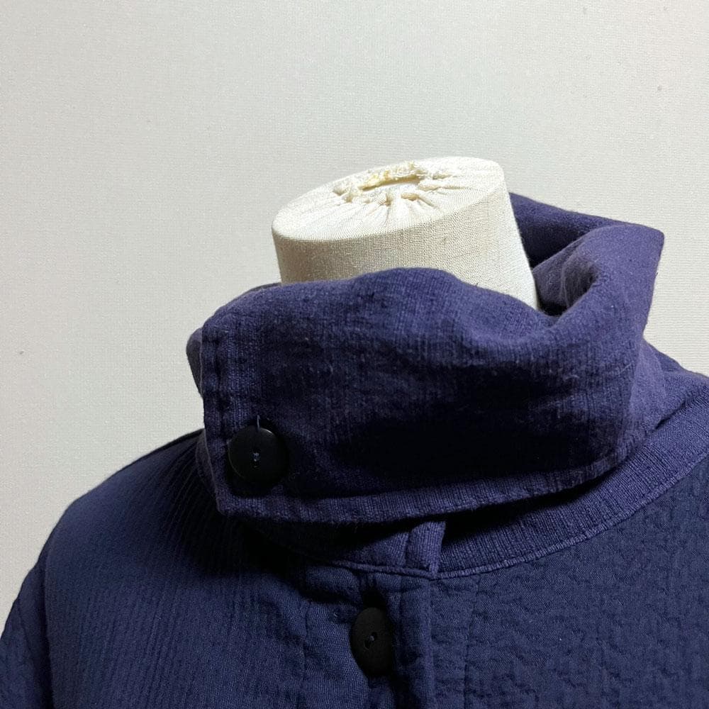 THANGEN コットン パッチワーク バルーン ロングコート インディゴ