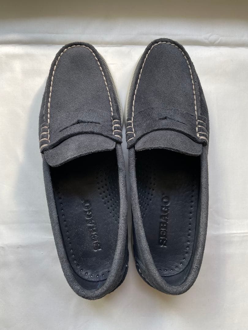 SEBAGO デッキローファー、インディゴブルー、箱付き