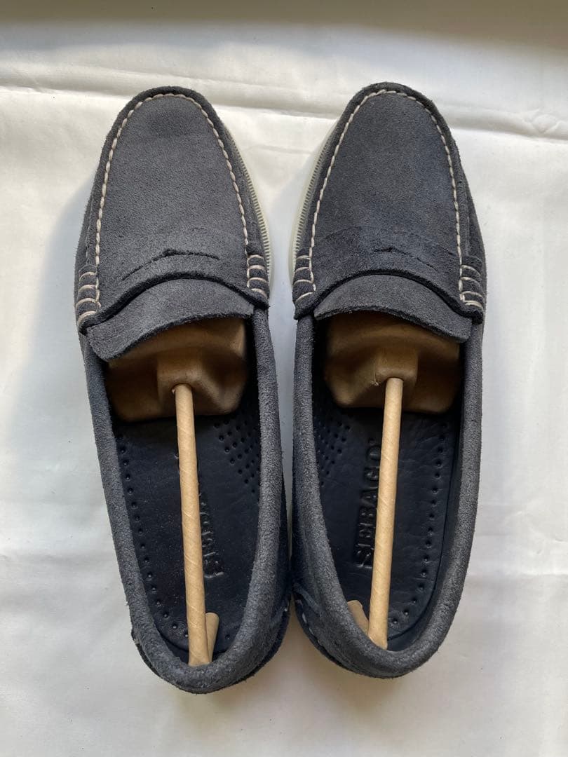 SEBAGO デッキローファー、インディゴブルー、箱付き