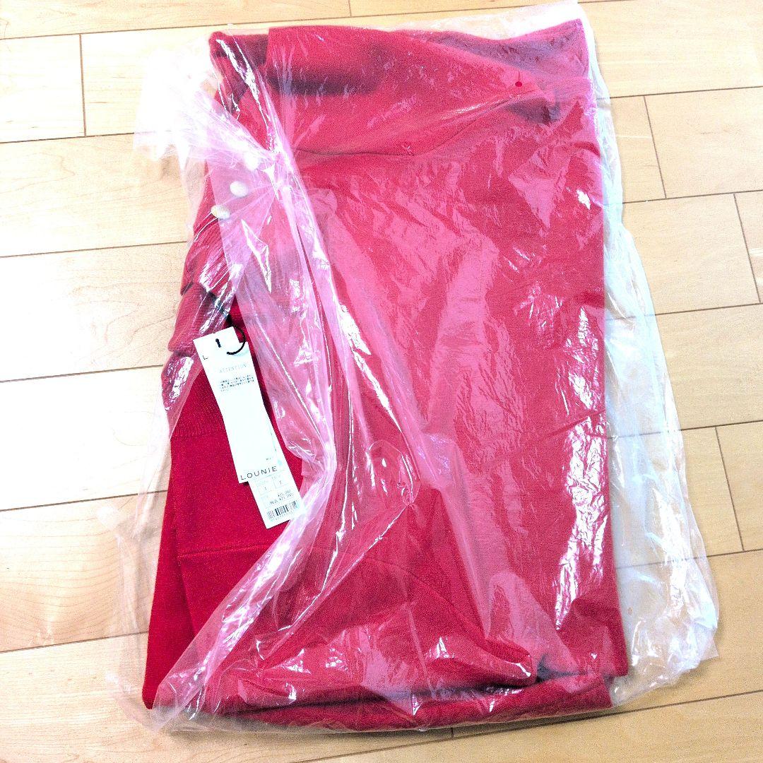 【新品未使用】LOUNI レッド ひざ丈ワンピース Fサイズ