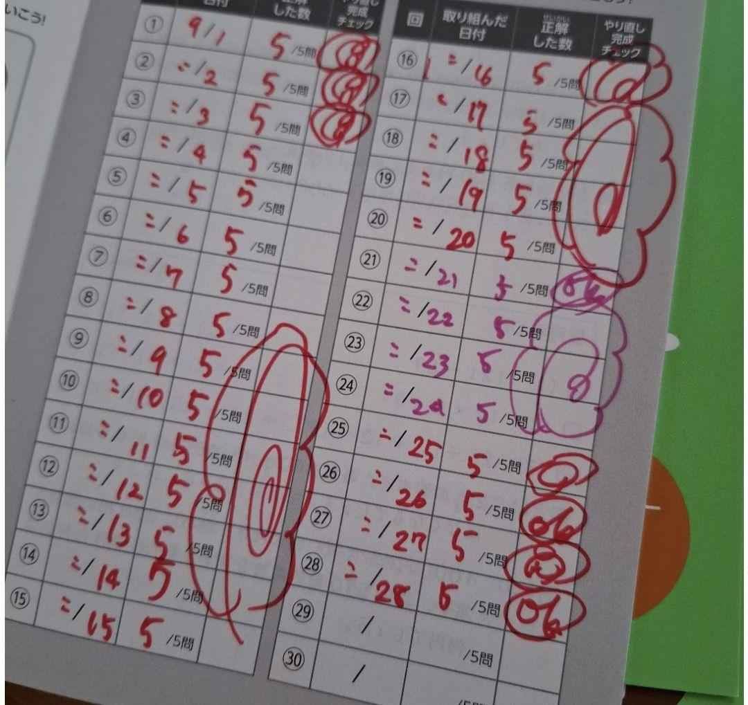 進研ゼミ中学受験講座　問題集・解答　一行問題　セット4年