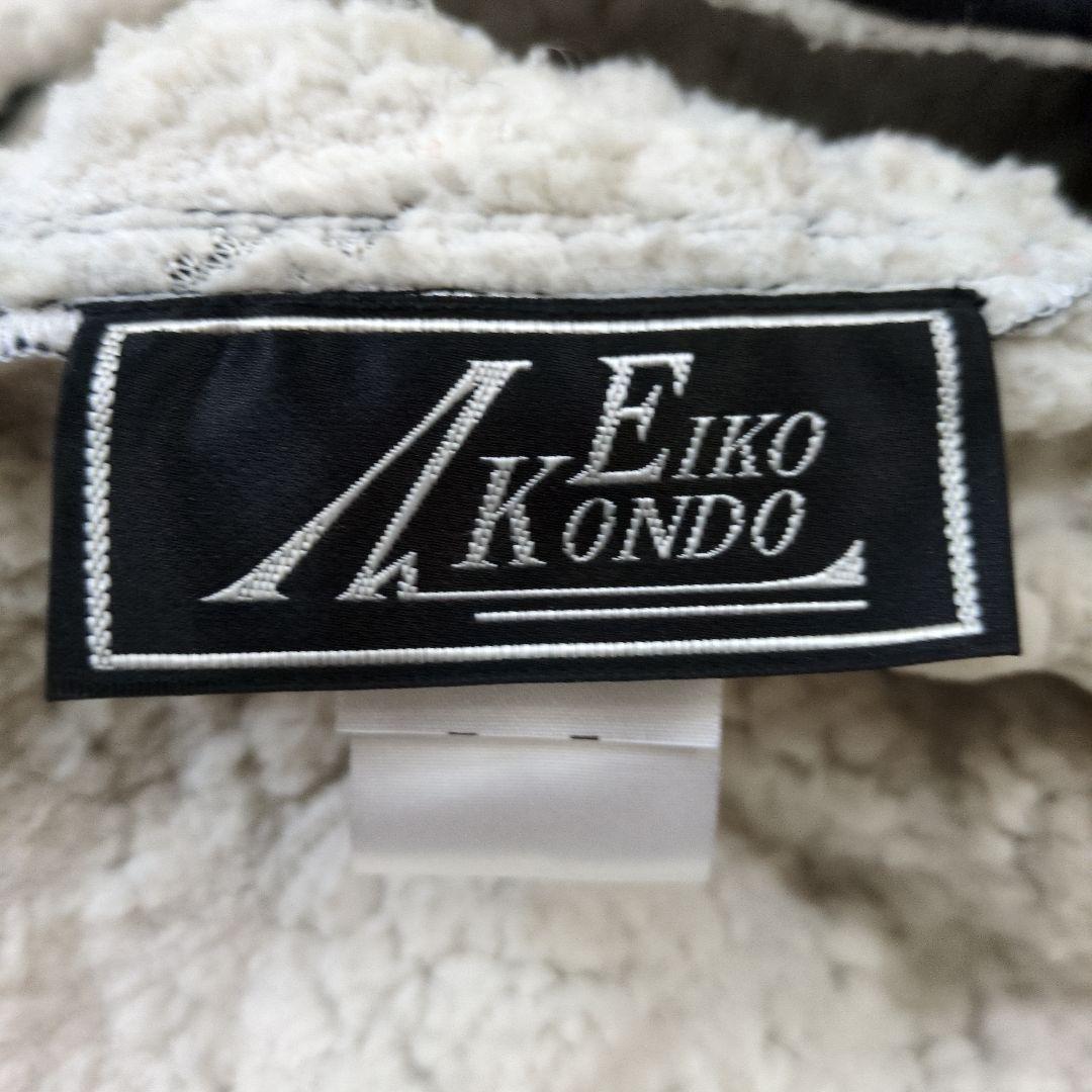 EIKO KONDO フード付きドット 格子柄 ロングコート Aライン 42